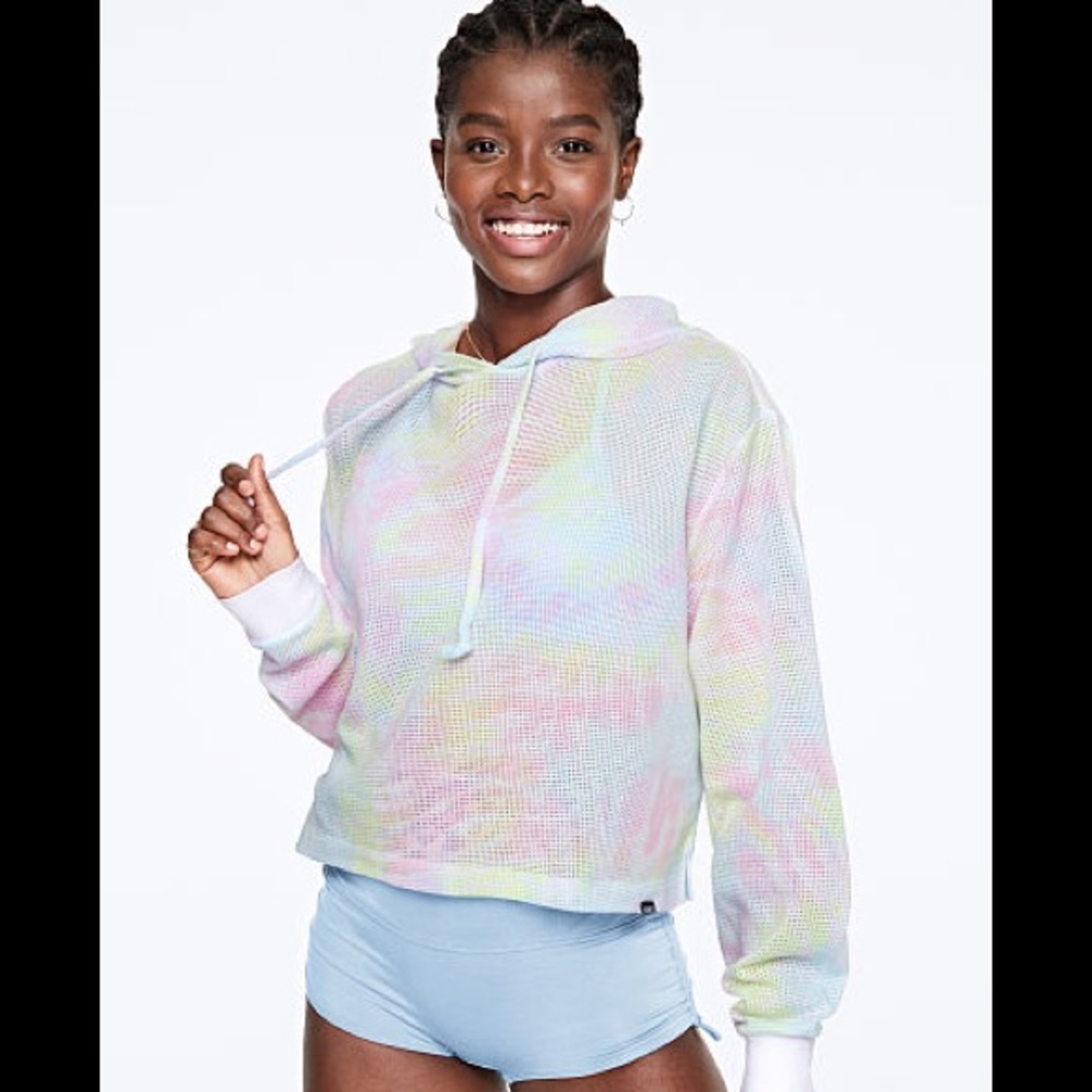 VS PINK mesh crop hoodie